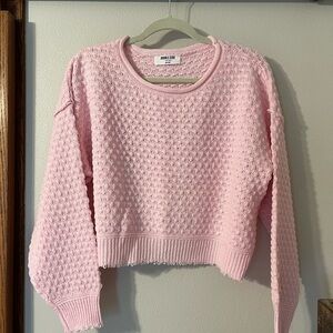 ☀️ NEW Double Zero Light Pink Textured Crewneck Sweater